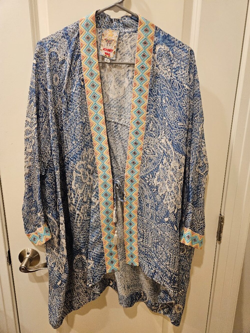 Johnny Was Embroidered Trim Kimono Jacket Small NWOT